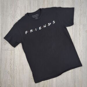 FRIENDS Black T-shirt Womens Medium Friends Logo Graphic Print